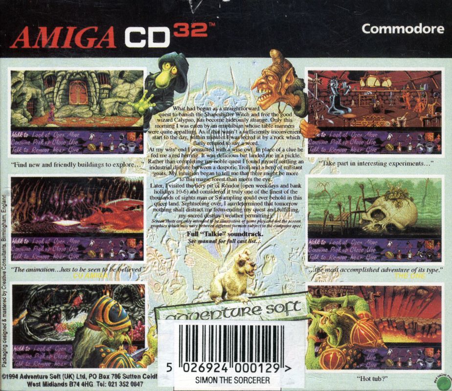 Simon the Sorcerer box art for Amiga CD32